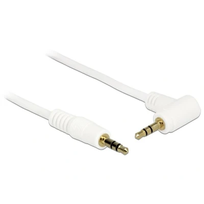 Afbeelding van Delock jack kabel 3.5 mm 3 pins male &gt; haaks 2 m wit
