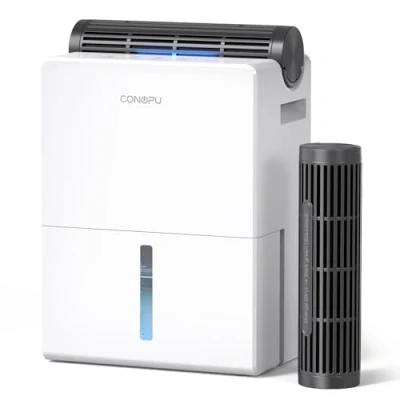Afbeelding van CONOPU luchtontvochtiger, huis 20 m², 2700 ml, 2 herbruikbare ontvochtigingsboxen, slaapmodus 30 dB, automatische uitschakeling 24 uur