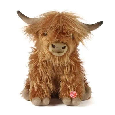 Afbeelding van Living nature knuffel schotse hooglander met geluid 32 cm