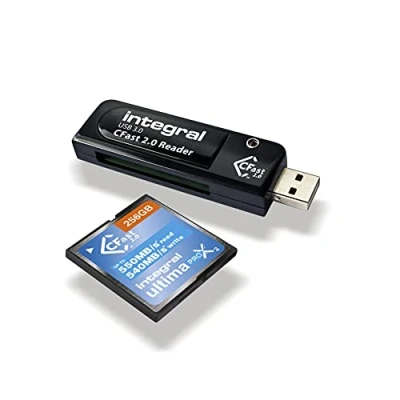 Afbeelding van Integral USB 3.0 High Speed Slimline CFast 2.0 kaartlezer zwart
