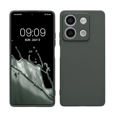 Afbeelding van kwmobile telefoonhoesje geschikt voor Xiaomi Redmi Note 13 5G Hoesje smartphone Precisie camera uitsnede In mosgroen