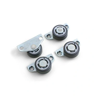 Afbeelding van Design61 Set van 4 vaste wielen, parketzijwielen voor meubels, 30 x 14 mm, met zacht loopvlak