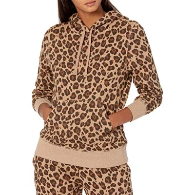 Afbeelding van Amazon Essentials Women&#039;s Fleecetrui met capuchon (verkrijgbaar in grote maten), Camel Luipaard, XL