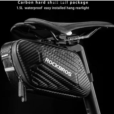 Afbeelding van Decopatent® PRO Zadeltas Racefiets Mountainbike Mtb Koersfiets Fietstassen Waterdicht Wielrennen tas Zwart