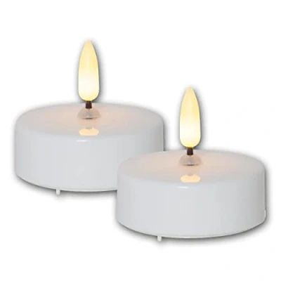 Afbeelding van LED waxinelichtje 3D FLAMME maxi, wit, met timer, set van 4