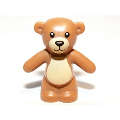 Afbeelding van LEGO: Minifig Lichtbruine teddybeer Jongen/meisje vrienden minifiguur speelgoed dier (zeer klein)