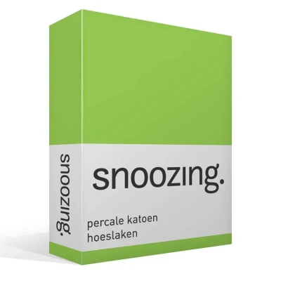 Afbeelding van Snoozing Hoeslaken Eenpersoons 90x210 cm Percale katoen Lime