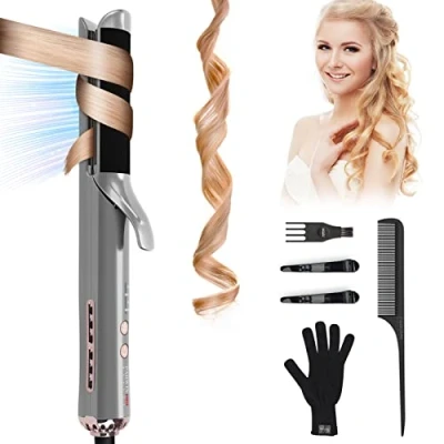Afbeelding van 2 in 1 Stijltang PARWIN PRO BEAUTY en Krultang, met 360 Cool Air Styling Technologie, 150 230 ℃, LED display (Grijs + Paars)