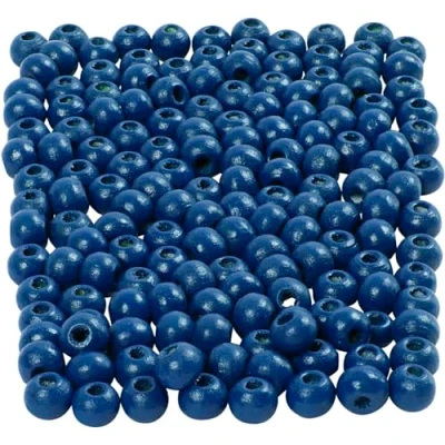 Afbeelding van Creativ Company Houten Kralen Blauw, 150st.