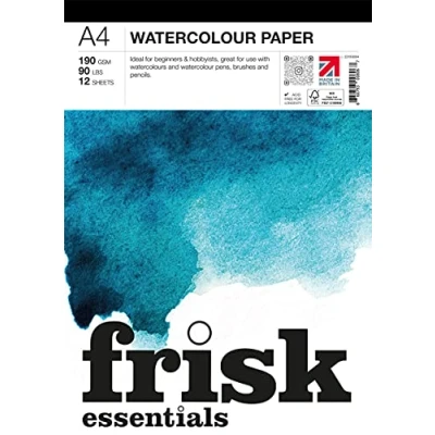 Afbeelding van Frisk Essentials Aquarel Papier Pad A4, Wit