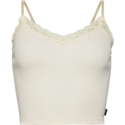 Afbeelding van Superdry TRIM CAMI Top, Dames, Maat: S/M, Oatmeal marl