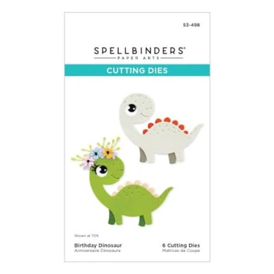 Afbeelding van Spellbinders Dinosaurus geëtste matrijzen uit de Monster verjaardagscollectie, metaal, ONE