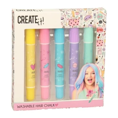 Afbeelding van Create it! Haarkrijt Pennen, 5st