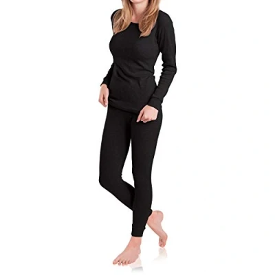 Afbeelding van MT Ski en thermo ondergoed voor dames, warm met lange mouwen zachte binnenkant, zwart, XL