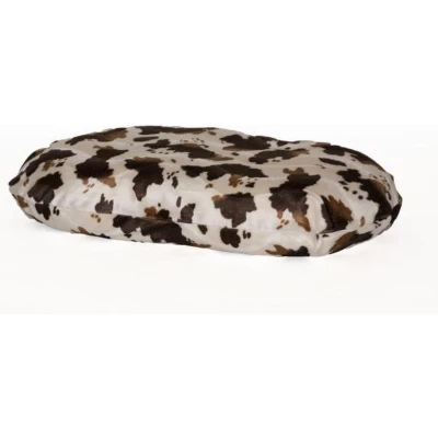 Afbeelding van Hondenkussen Ovaal koe bruin 102x67x15 cm Polyestervezels