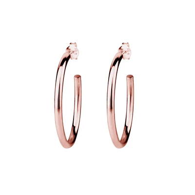 Afbeelding van Elli Creolen Basic Klassisch Oorbellen Rose goldcoloured, Dames, Maat: One Size, gold coloured