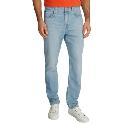 Afbeelding van Tommy Hilfiger Heren RECHTE DENTON STR HERON BLAUW MW0MW38813 Recht, Denim, 28W/36L, Denim (Heron Blue), 28W / 36L