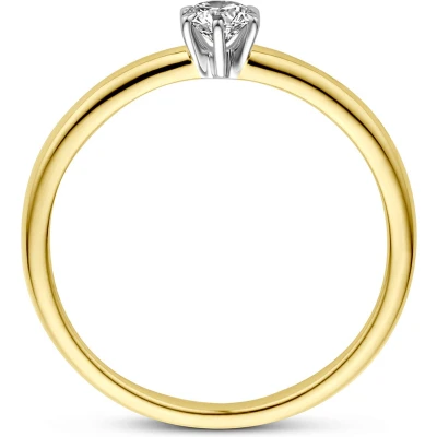 Afbeelding van Trendjuwelier huiscollectie Ring Diamant 0.20ct H SI Bicolor Goud