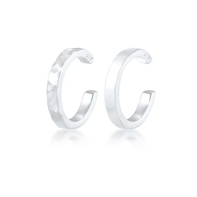 Afbeelding van Elli 2 PACK Earcuff Basic Oorbellen silvercoloured, Dames, Maat: One Size, Silver coloured