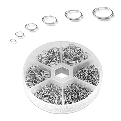 Afbeelding van Aatpuss 690 Stuks Metalen Open Ringetjes, Zilveren Splitringen Metaal, Doe het zelf Sieraden Ambachtelijke Accessoires