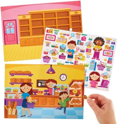 Afbeelding van Baker Ross FN091 Winkelstickers Set van 5, Zelfklevende Stickers voor kinderen, Knutselen kinderen
