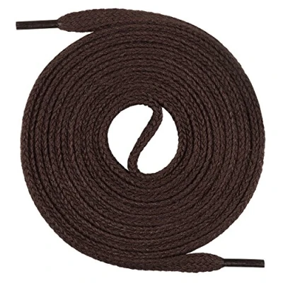 Afbeelding van Mount Swiss Platte veters van 100% katoen voor sneakers en sportschoenen zeer scheurvast 7 mm breed kleur donkerbruin lengte 100cm