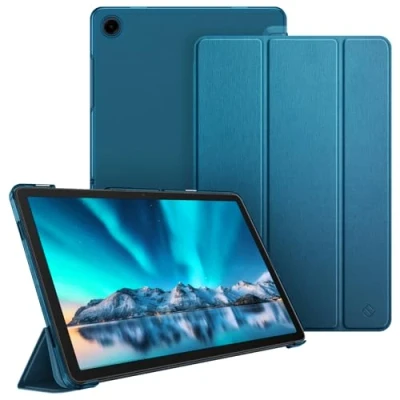Afbeelding van Fintie Case voor Samsung Galaxy Tab A9 plus 11 Inch 2023 Model (SM X210/X216/X218), Lichtgewicht Stand Doorschijnende Frosted Achterkant met Auto Wake/Slaap, Midnight Blue