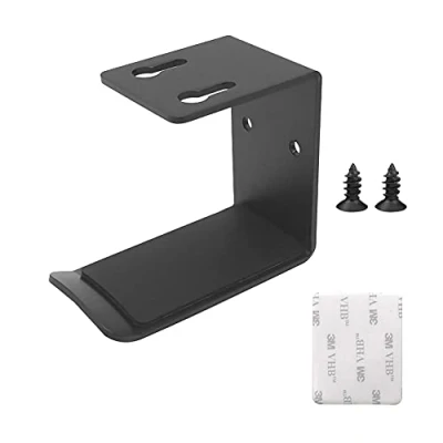 Afbeelding van houder voor helmhouder, aluminium, helmbevestiging, wandmontage, met sterke lijm en schroeven, 3 m, haaknaald, compatibel Sennheiser Sony Bose Beats AKG Audio Technica