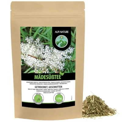 Afbeelding van Moerasspirea thee (125g), filipendula, gesneden, zacht gedroogd, 100% puur en natuurlijk voor de bereiding van thee, meadowsweet kruidenthee