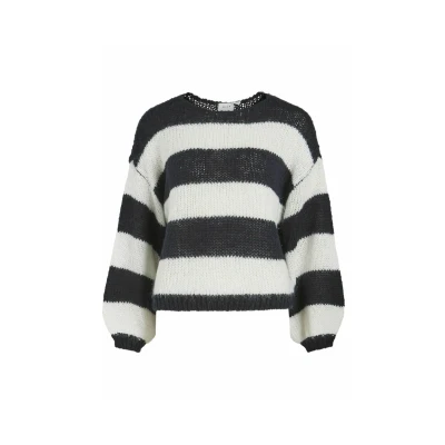 Afbeelding van VILA Gestreifter Trui, Dames, Maat: XS, Cloud dancer