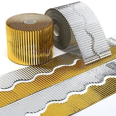 Afbeelding van Baker Ross FX326 Gouden en zilveren golfranden Set van 2, Classroom benodigdheden for leraars, Kerstmis Feestelijke Weergave, Schoolbenodigdheden
