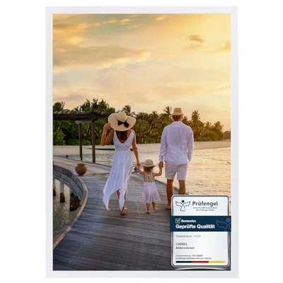 Afbeelding van CABBEL Fotolijst 50x70 met TESA MDF houten frame onbreekbaar acrylglas in wit