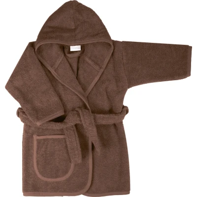 Afbeelding van MamaLoes Badstof Chocolade Bruin 1 2jr Kinder Badjas ML010322