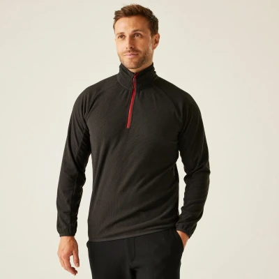 Afbeelding van Regatta Navigate Half Zip Fleece RG691 BLACK/CLASSIC RED 3XL