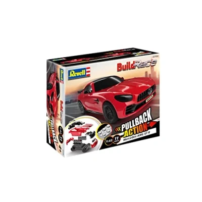 Afbeelding van 1:43 Revell 23154 Build n Race Mercedes AMG GT R red Plastic Modelbouwpakket