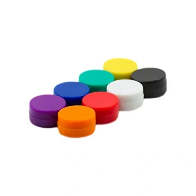 Afbeelding van Magnetastico 8 x sterke neodymium magneten met beschermlaag, kleuren, afmetingen 12 6 mm, kleine magneten, extra sterk, kantoormagneten, mini magneet voor magneetbord, koelkast, whiteboard en