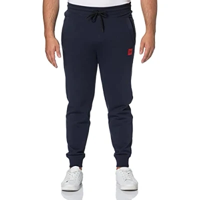 Afbeelding van HUGO BOSS heren Doak tapered fit joggingbroek met logo in de kleur Donkerblauw, maat: S
