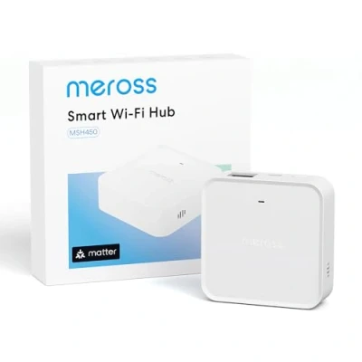 Afbeelding van Meross Domotica MSH450 Smart Matter Hub 110dB (2,4 GHz wifi en fysieke netwerkaansluiting), Bridge voor alarmsysteem, ondersteunt 32 apparaten, compatibel met Apple Home, Alexa, Google