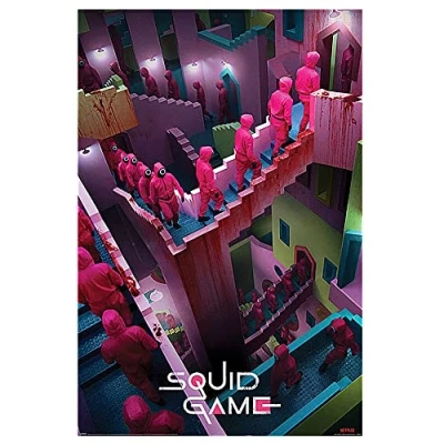 Afbeelding van Poster Squid Game Crazy Stairs 61x91,5cm