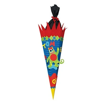 Afbeelding van Ursus 9850014 schultüte knutselset monster, zeshoekig, hoogte ca. 68 cm, diameter 20 inclusief handleiding (mogelijk niet beschikbaar in het Nederlands) en sjabloonboog, om zelf te