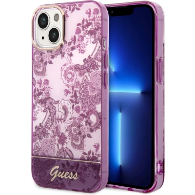 Afbeelding van Guess Toile de Jouy Back Case Geschikt voor Apple iPhone 14 Plus (6.7&quot;) Fuchsia