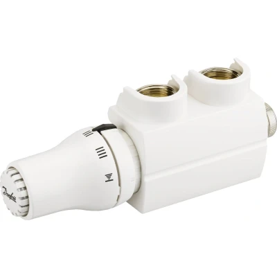 Afbeelding van Danfoss Designset VHS X therm.H onderblok recht haaks 3/4&quot;EC wit