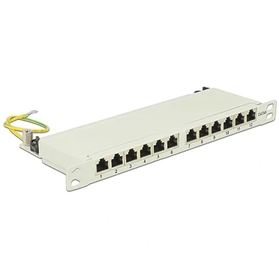 Afbeelding van Delock 10? Patchpanel 12 poorts Cat.6A 0.5 HE grau