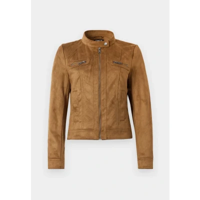 Afbeelding van ONLY Onlbandit Jacket Imitatieleren jas, Dames, Maat: XS, Cognac