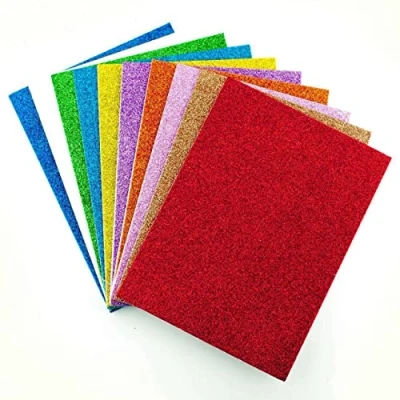 Afbeelding van Sixstore A5 zelfklevende glitterschuimvellen creatieve kunstbenodigdheden voor kinderen, seizoensgebonden ambachten en decoraties Pack van 10 (mix),kaarten maken, scrapbooking