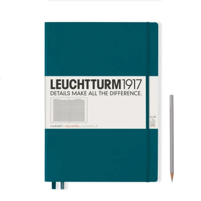 Afbeelding van Leuchtturm1917 A4+ Master Slim Squared/Geruit Pacific Green