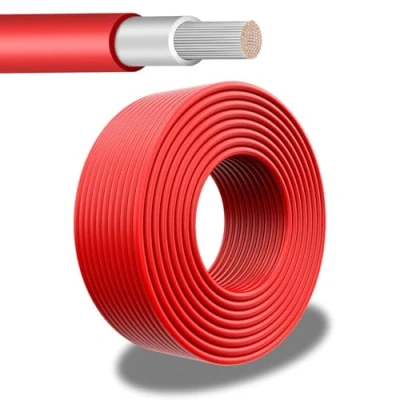 Afbeelding van PowerWerk Zonnekabel 6 mm² rood 100 m TÜV gecertificeerd uv bestendig, flexibel, fotovoltaïsche PV kabel, zonne aansluitkabel voor zonnepaneel, omvormer en laadregelaar (rood, m)