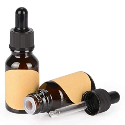 Afbeelding van stonylab 2 Pack Glazen Druppelflesje, Lege Fles met Druppelaar, Binnenste Plug en Label voor Etherische Oliën Aromatherapie Geuren (15 ml, Bruin)