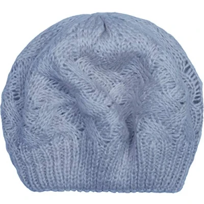 Afbeelding van styleBREAKER Damesboontjes met vlechtpatroon, winter, baret, Franse pet 04024166, kleur:Duifblauw
