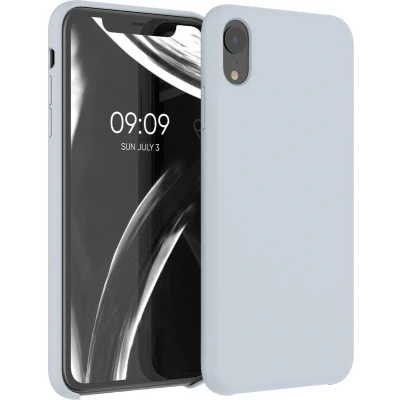 Afbeelding van kwmobile telefoonhoesje geschikt voor Apple iPhone XR Hoesje met siliconen coating Smartphone case in mat lichtgrijs